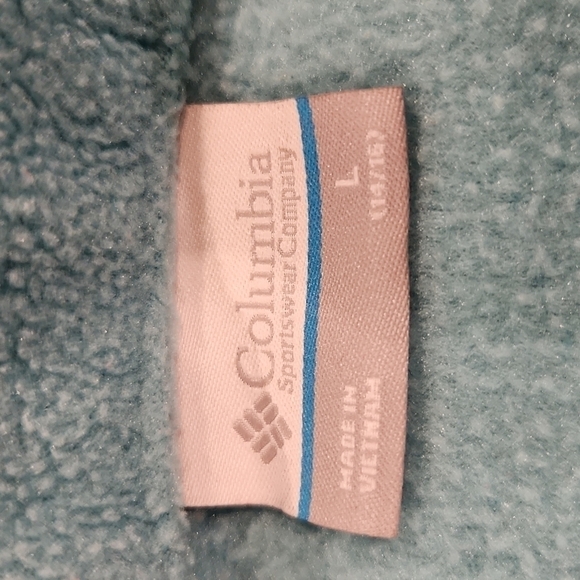 𝅺3/$20 Columbia Teal & Gray Lightweight Fleece Jacket - Picture 5 of 8